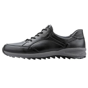 Pantofi barbati, negru, casual, piele naturala de caprioara, cu talpa groasa, Waldlaufer 388005-199-001-Helle-Negru