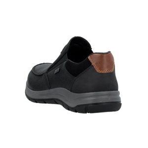 Pantofi barbati negru casual piele naturala impermeabili cu talpa joasa Rieker 03651-00-Negru