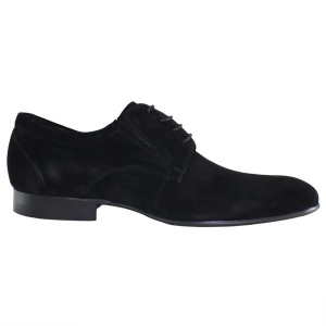 Pantofi barbati negru eleganti piele intoarsa cu toc Alberto Clarini C211-501F-Negru