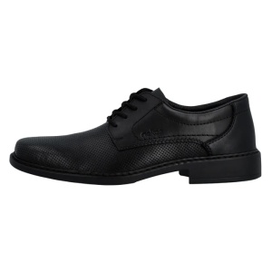 Pantofi barbati, negru, eleganti, piele naturala, cu toc, Rieker B0804-00-Negru