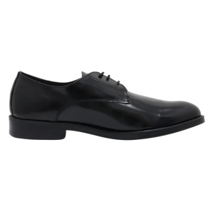 Pantofi barbati negru eleganti piele naturala lacuita cu toc Silesco 140-SL-Negru