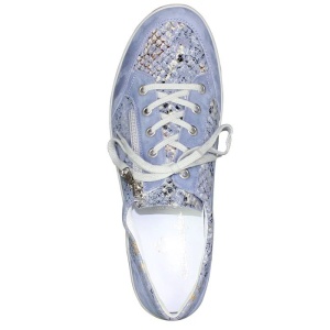Pantofi dama albastru casual piele naturala cu talpa joasa Semler 36-298-4-Albastru