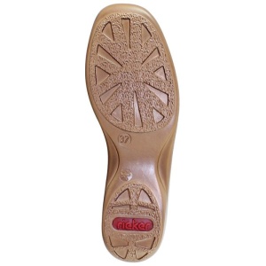 Pantofi dama albastru inchis casual piele naturala perforati cu talpa joasa Rieker 41399-14-Albastru-Inchis