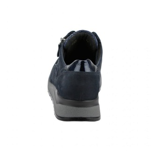Pantofi dama albastru inchis ortopedici sport piele naturala cu talpa joasa Waldlaufer H64007-307-194-Hiroko-Albastru-Inchis