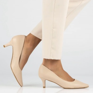 Pantofi dama bej eleganti piele naturala cu toc Filippo DP4426-23-BE-Bej