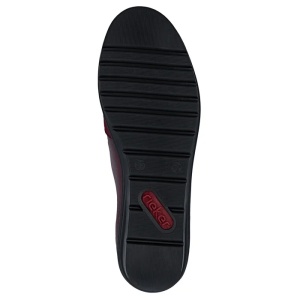 Pantofi dama bordo casual piele naturala cu platforma Rieker L5356-35-Bordo
