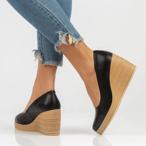 Pantofi dama negru casual piele naturala cu platforma Filippo DP3521-23-BK-Negru