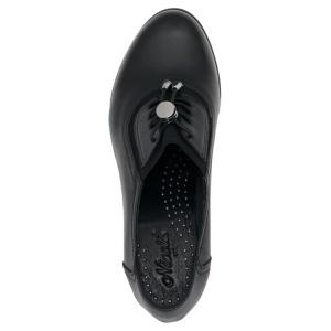 Pantofi dama negru casual piele naturala cu toc Nicolis 124494-Negru
