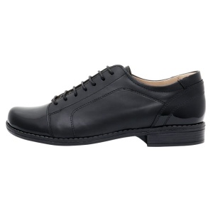 Pantofi dama, negru, casual, piele naturala, cu toc, Nicolis 14238-L-Negru