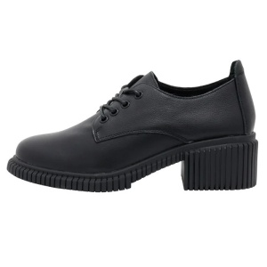 Pantofi dama, negru, casual, piele naturala, cu toc, Pass Collection J8B21601-01-N-Negru
