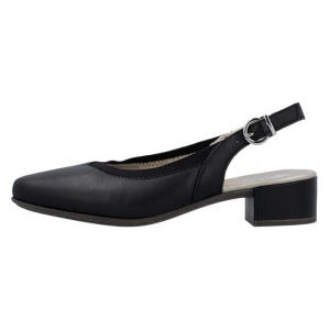 Pantofi dama, negru, casual, piele naturala, cu toc, Rieker 47063-00-Negru