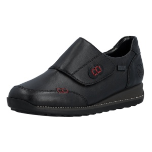 Pantofi dama negru casual piele naturala impermeabili cu talpa joasa Rieker 44295-00-Negru