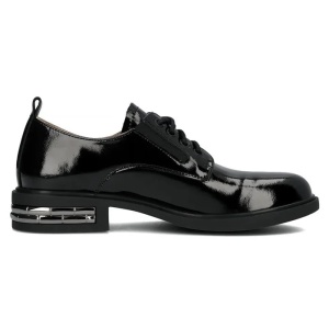 Pantofi dama negru eleganti piele naturala lacuita cu toc Filippo DP6189-24-BK-L-Negru
