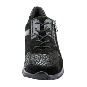 Pantofi dama negru ortopedici casual piele intoarsa cu talpa joasa Waldlaufer 980H01-303-001-Himona-Negru