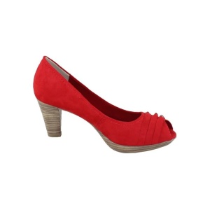 Pantofi dama rosu casual textil cu toc Marco Tozzi 2-29302-26-533-Rosu