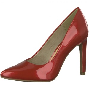 Pantofi dama rosu eleganti piele ecologica lacuita cu toc Marco Tozzi 2-22415-20-572-Rosu