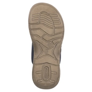 Papuci barbati albastru inchis casual piele ecologica si textil cu talpa joasa Rieker 21491-14-Albastru-Inchis