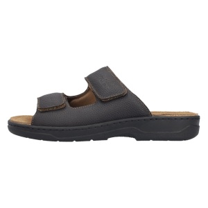 Papuci barbati, maro, casual, piele naturala, cu talpa joasa, Rieker 20390-24-Maro