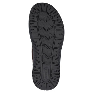 Sandale barbati maro casual piele naturala cu talpa groasa Rieker 26450-26-Maro
