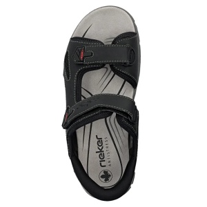 Sandale barbati negru sport piele ecologica cu talpa groasa Rieker 26953-00-Negru
