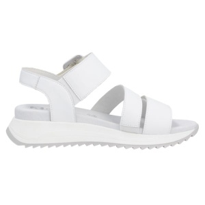 Sandale dama alb casual din piele naturala cu talpa groasa si inchidere velcro Rieker W2950-80-Alb