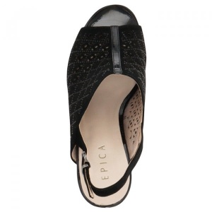 Sandale dama negru elegante din piele naturala intoarsa cu toc Epica JICL031-MX853-P8563BT-01-I-Negru