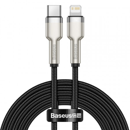 Cablu USB-C la Lightning Baseus Cafule, PD, 20W, 2m (negru)