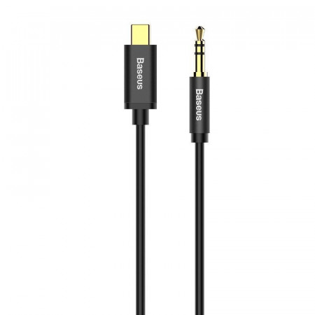Cablu audio USB-C la Mini jack 3,5mm Baseus Yiven 1.2m (negru)