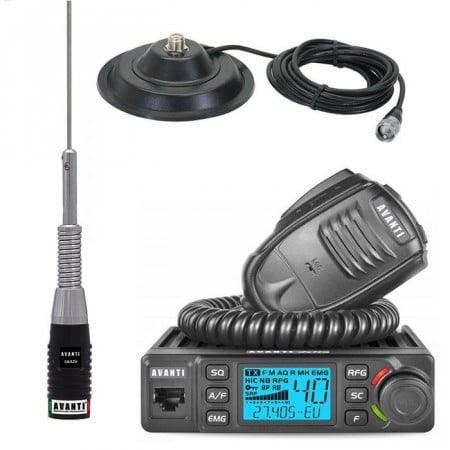 Promotie statie radio CB Avanti Delta + antena CB Avanti Cento + baza magnetica 145PL