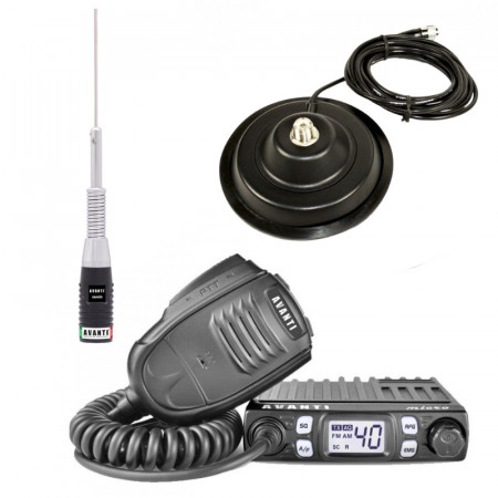 Promotie statie radio CB Avanti Micro + antena CB Avanti Cento + baza magnetica 145PL