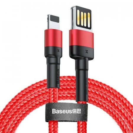 Cablu Lightning USB (USB bilateral) Baseus Cafule 2,4A 1m (rosu)