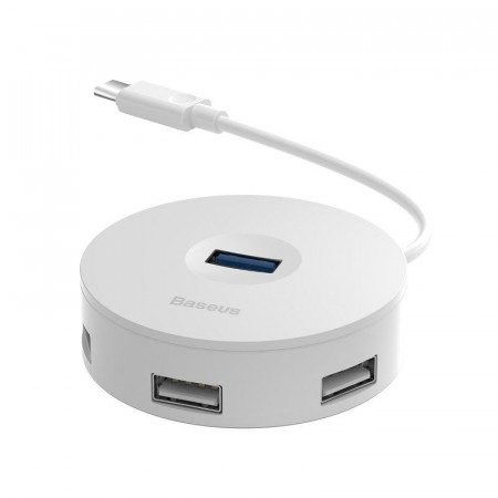 Hub 4in1 USB-C la USB 3.0 + 3x USB 2.0 Baseus 15cm (alb)