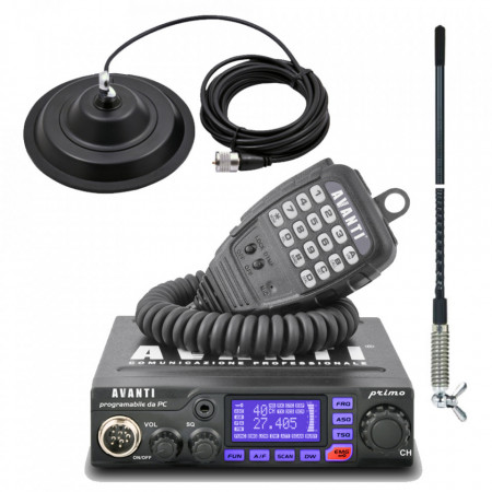 Promotie statie radio CB Avanti Primo + antena CB Sirio T3/27 + baza magnetica 145 DV
