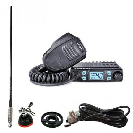 Promotie statie radio CB Avanti Micro + antena CB Sirio T3/27 + adaptor Sirio + suport