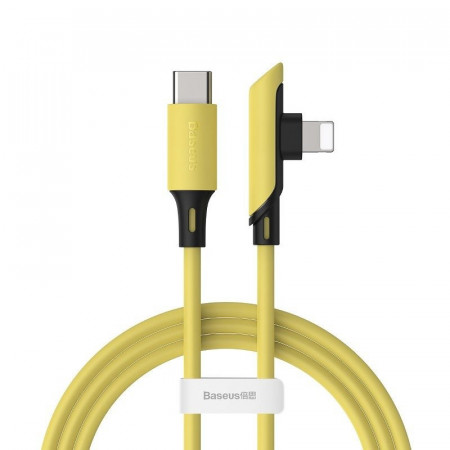 Cablu 90 grade USB-C - Lightning Baseus Colourful, PD, 18W, 1.2m (galben)