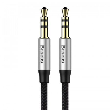 Cablu audio mini jack 3,5mm AUX Baseus Yiven 0,5m (negru-argintiu)