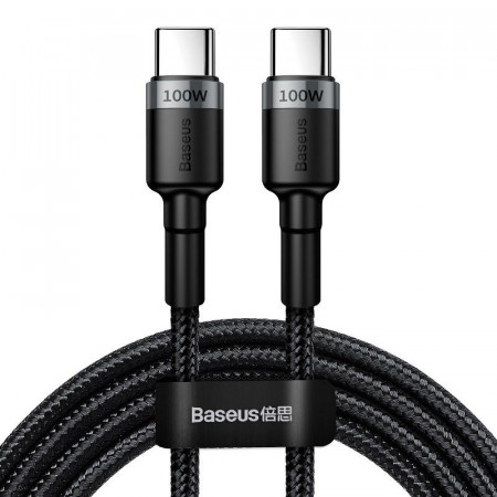 Cablu USB-C Baseus Cafule, QC 3.0, PD 2.0, 100W, 5A, 2m (gri-negru)