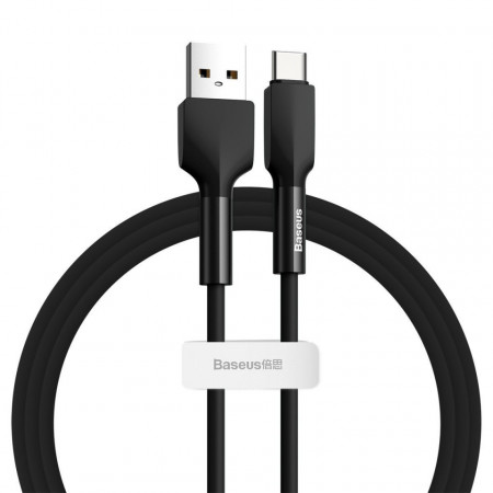 Cablu USB-C Baseus Silica Gel, 3A, 1m (negru)