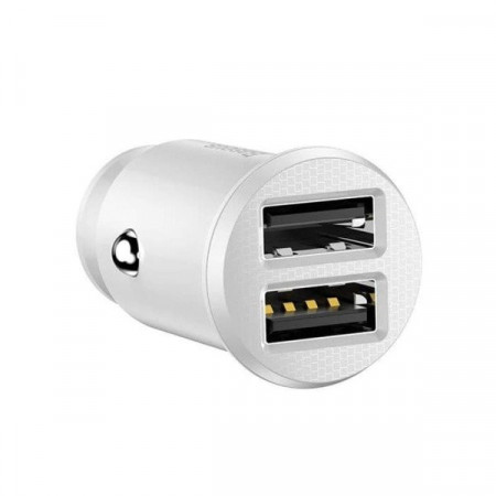 Incarcator auto Baseus Grain 2x USB 5V 3.1A (alb)