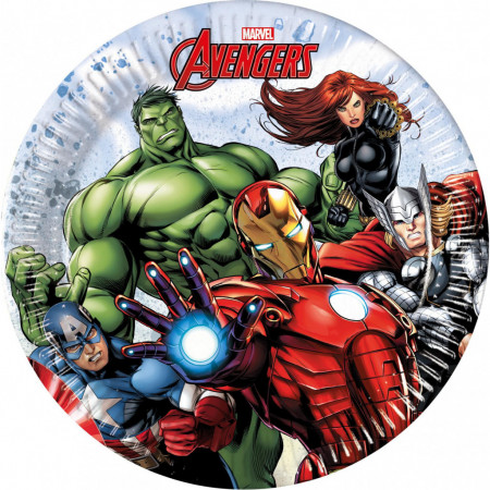 Set 8 farfurii de unica folosinta Avengers Infinity Stones 20 cm