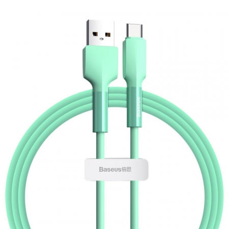 Cablu USB-C Baseus Silica Gel, 3A, 1m (verde)