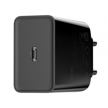Incarcator retea USB-C PD Baseus Mini, Power Delivery 18W (negru)