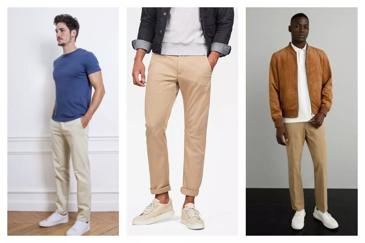 Outfit complet cu chino bej