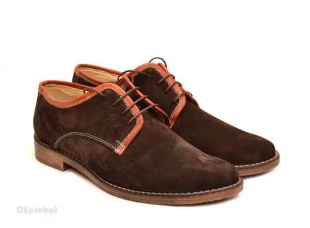 chaussures homme daim marron casual-élégant lacets