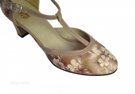 Pantofi dama cu toc aplicat din piele naturala cod P371 - Img 4