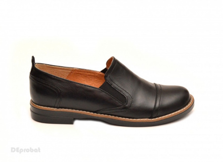 Pantofi dama negri casual-eleganti din piele naturala cu elastic cod P104 - Img 3