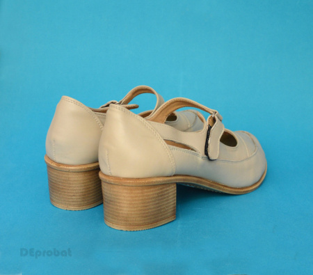 Pantofi dama piele naturala bej cu platforma