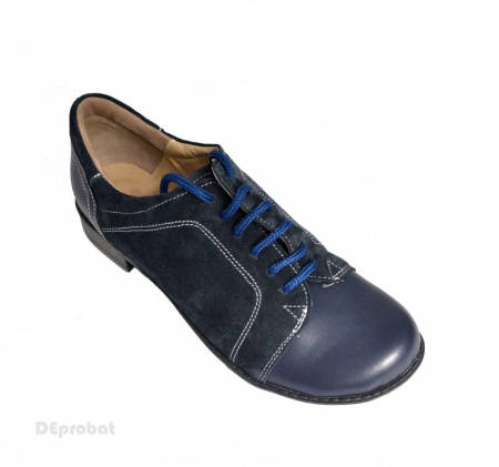 Pantofi dama piele naturala bleumarin cu siret cod P95BL - Img 5