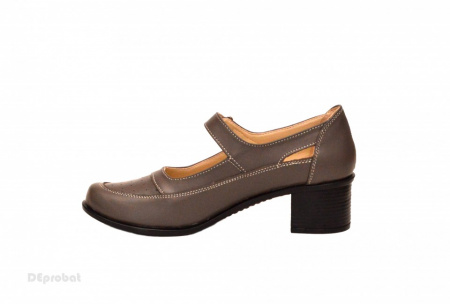 Pantofi dama piele naturala gri cu platforma cod P135GRI - Made in Romania - Img 3