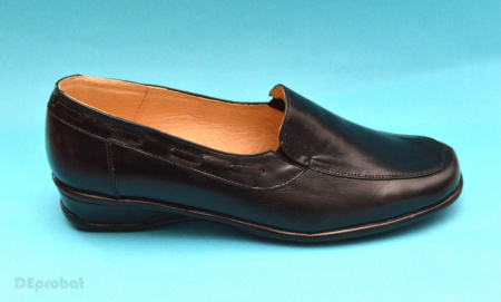 Pantofi dama piele naturala negri cu elastic cod P56 - Made in Romania - Img 3